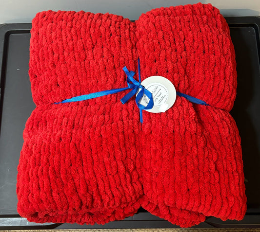 Red Plush Large Blanket - Ready to Ship!