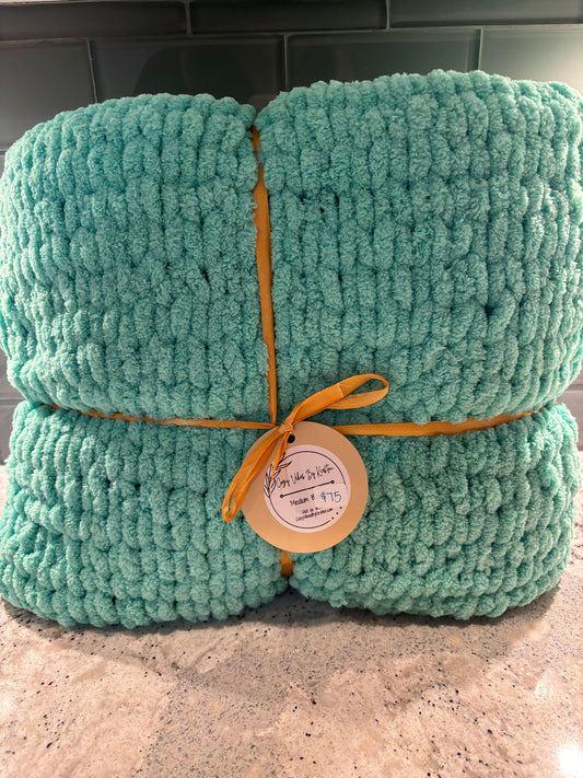 Aquamarine Plush Medium Blanket - Ready to Ship!