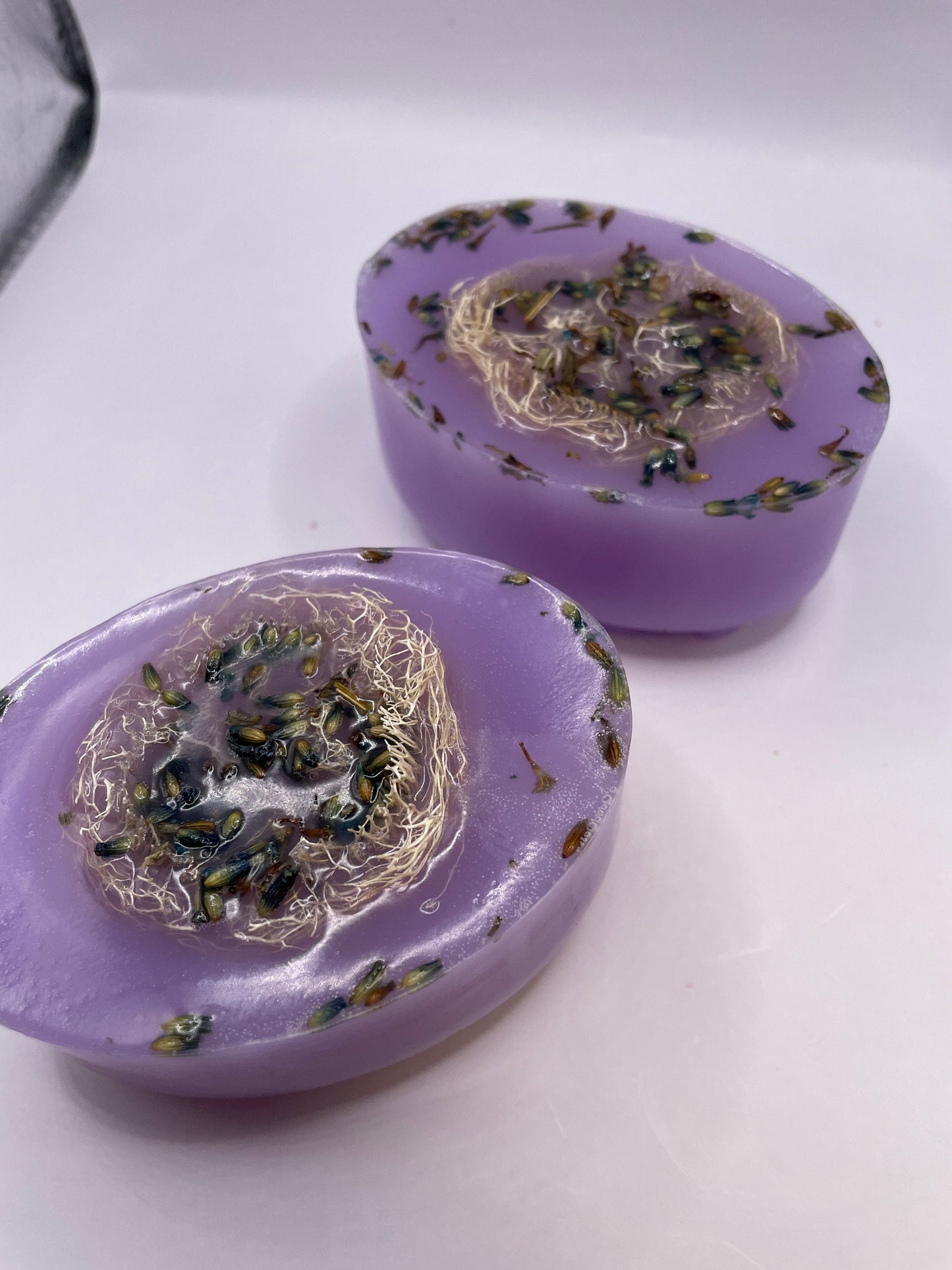 Lavender Massage Bar Soap with Loofah