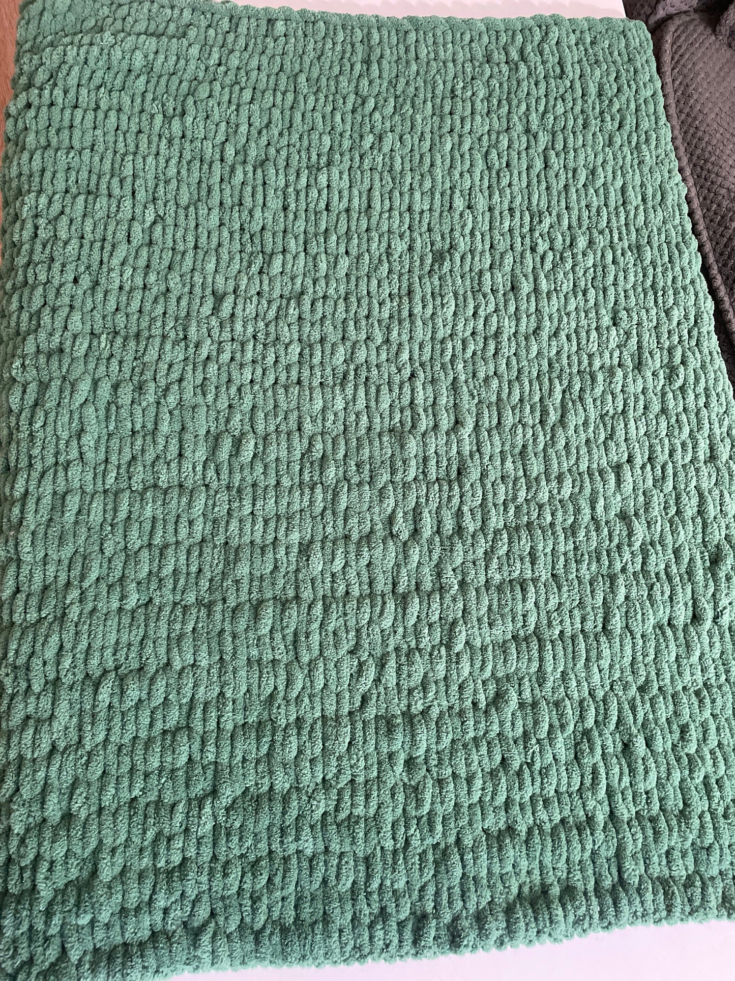 Dark Green Plush Baby Blanket - Ready to Ship!